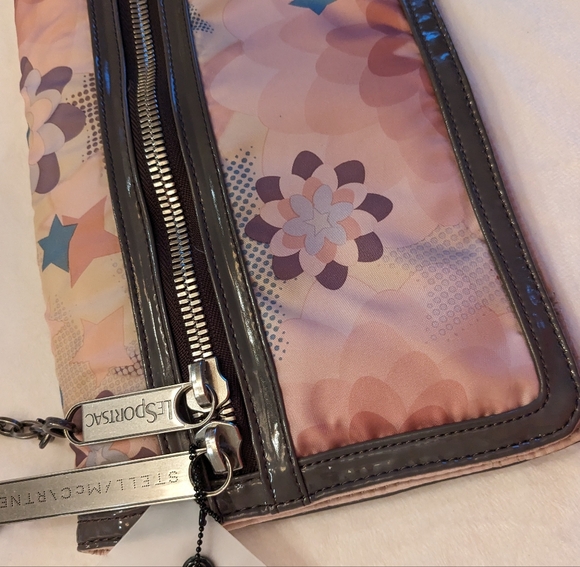 New! LeSportsac x Stella McCartney Patterned Silver Chain Clutch Wallet NWOT - Picture 3 of 8